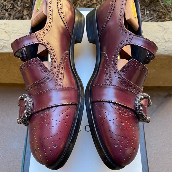 GUCCI QUEERCORE Buckle-Closure Medallion Wingtip Brogues 449946 G9.5=US10 - Picture 9 of 17